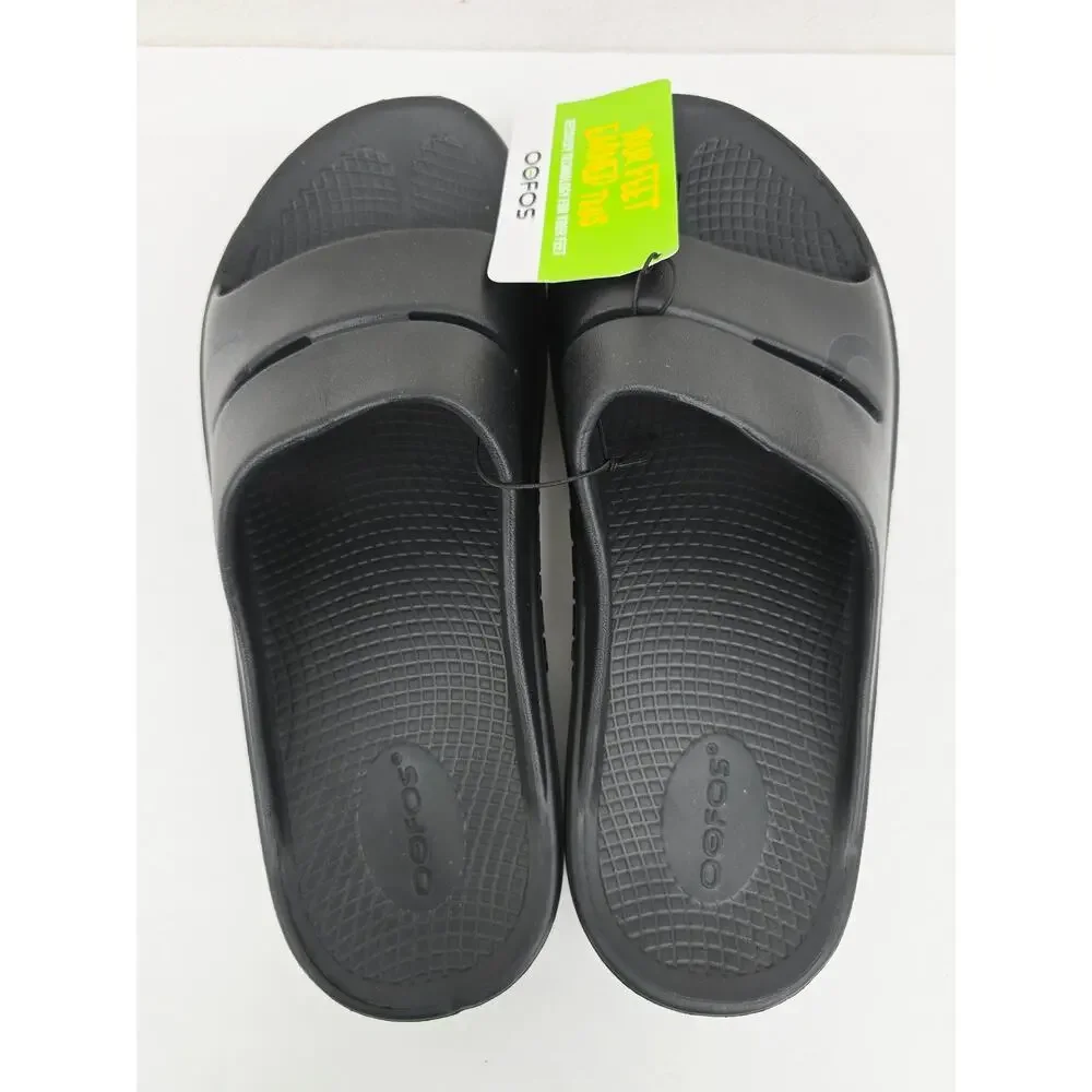 OOFOS Ooahh Slides Recovery Sandals Black M9 W11 New